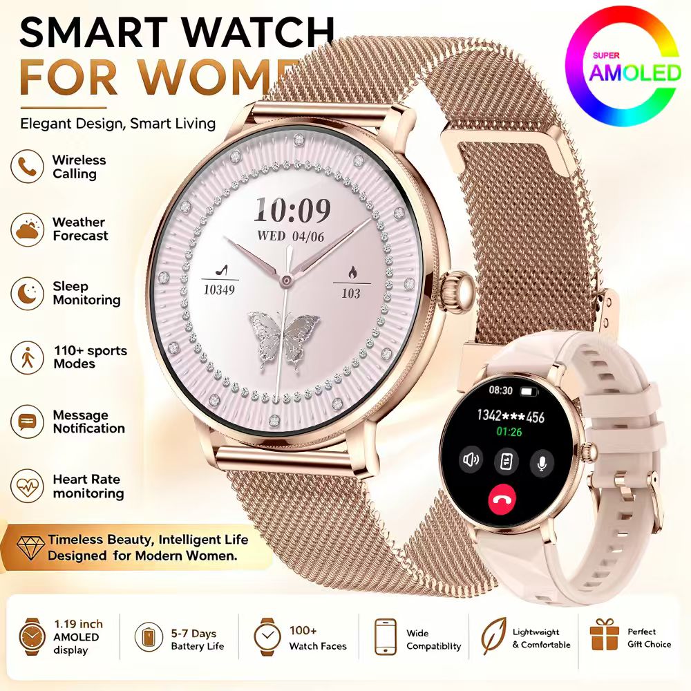 Smartwatch Stylish Watches For Women - Smartwatch elegante di livello militare, modello