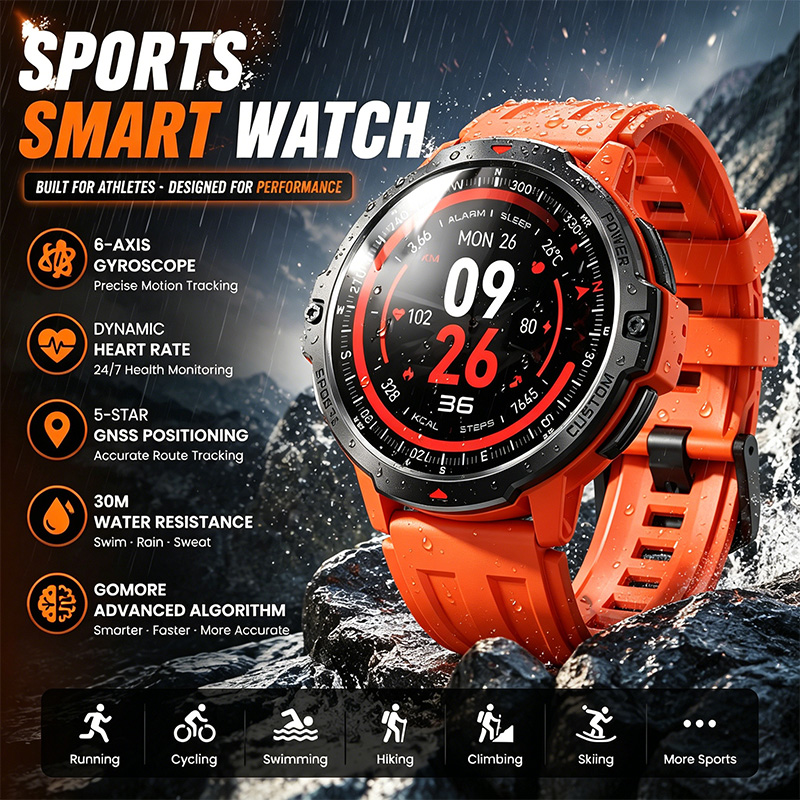 Smartwatch Timex Watches For Men - Orologio sportivo intelligente Posizionamento GNSS Monitoraggio