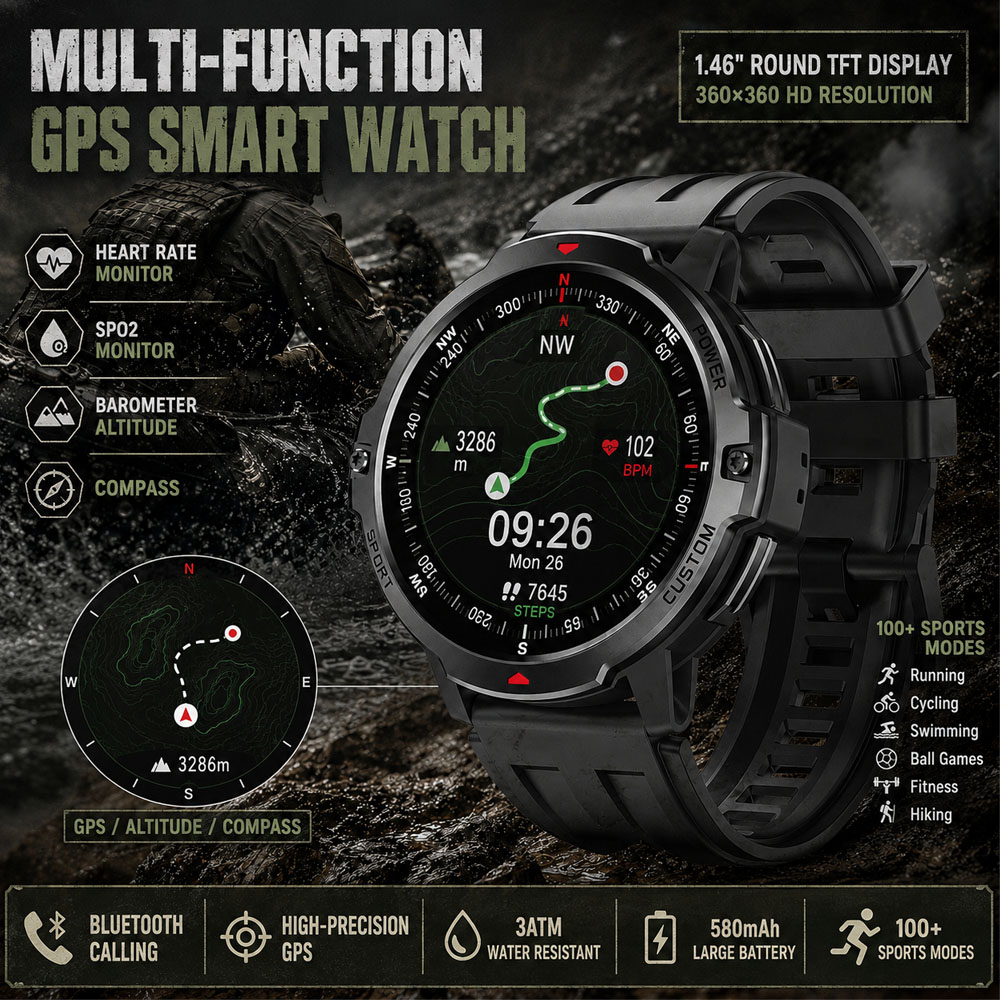 NUOVO Smartwatch GPS Militare  - Smartwatch Timex Watches For Men recensione e prezzo